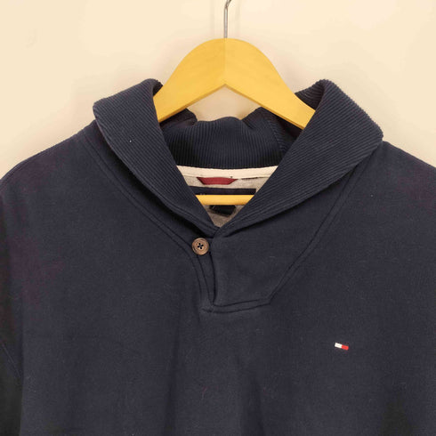トミーヒルフィガー TOMMY HILFIGER ロゴ刺繍 ショールカラー スウェット シャツ メンズ import:XL